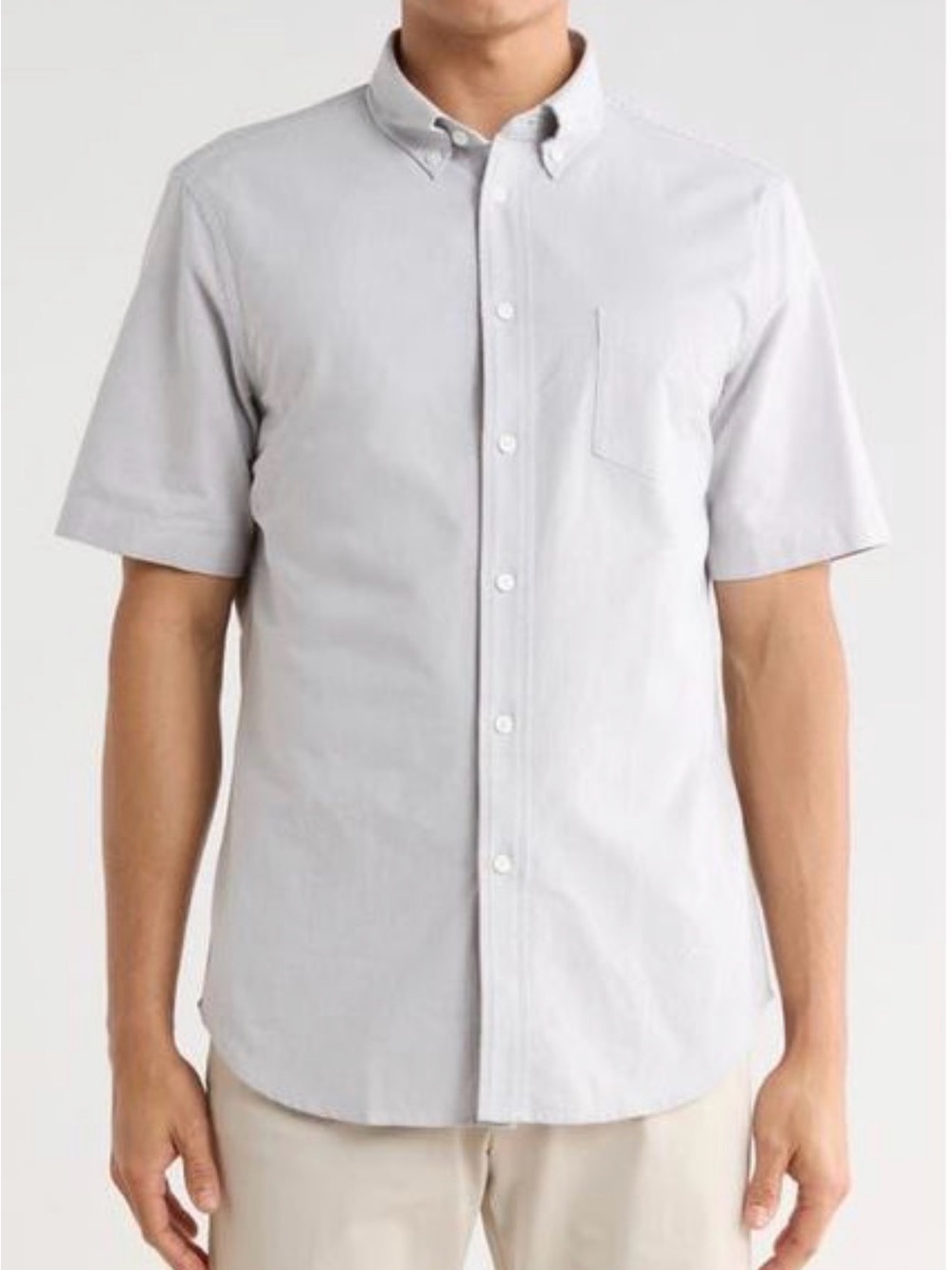 Reigning Champ Men’s Cotton Oxford Short Sleeve Button-Up Shirt Blue Size L NWT